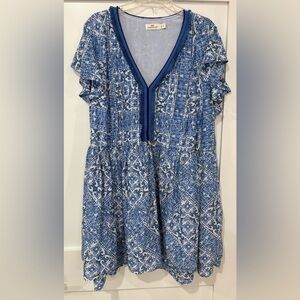 3X Vineyard Vines Cay Scarf Print Pintuck Dress